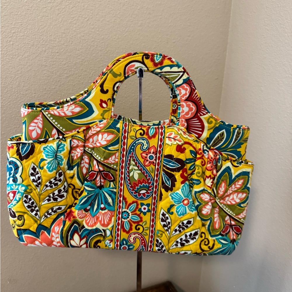 VERA BRADLEY Abby Satchel in Retired Yellow Paisley Provencal Pattern